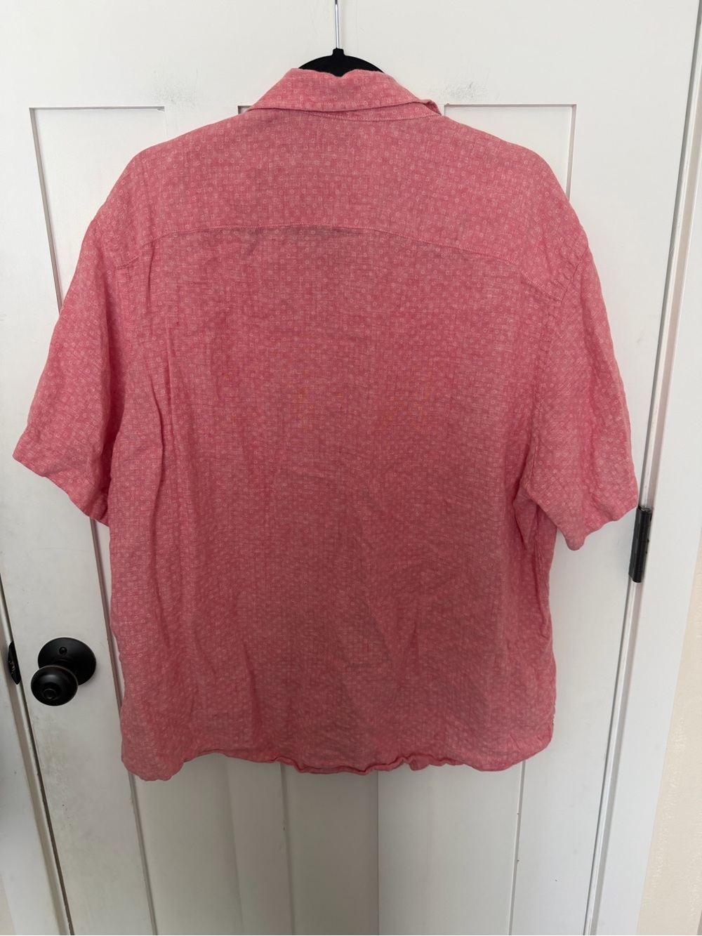 Untuckit Men’s 100% Linen Casual short Sleeve Button Down Shirt Size XXL Red - Picture 2 of 5